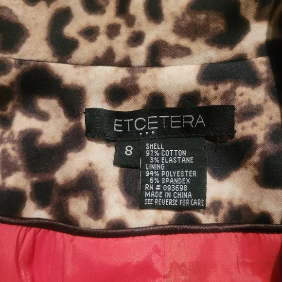 Etcetera Leopard Print Trench Coat Like New Designer Outerwear Size 8 - Picture 6 of 14